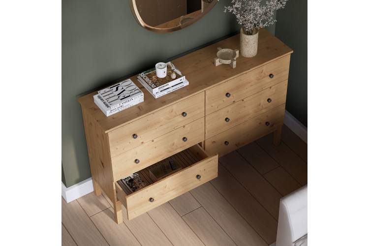 Комод ТИРАНА 6 ящиков Светло-коричневый-4