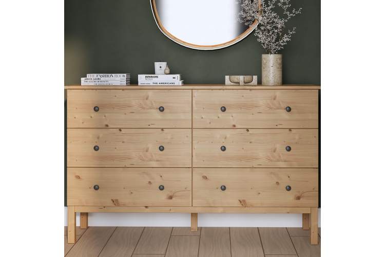 Комод ТИРАНА 6 ящиков Светло-коричневый-2