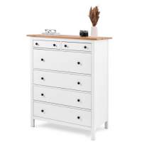 Комод КЫМОР 6 ящиков Белый/Светло-коричневый