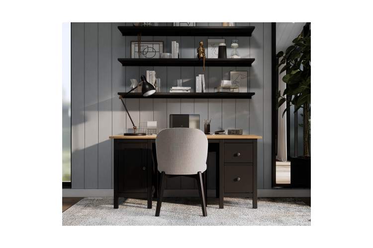 Письменный стол КЫМОР 155х65 Черный/Светло-коричневый-3