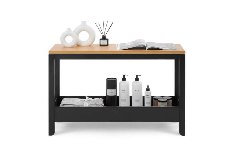 Консольный стол КОДЗУВ 100x35 Черный/Светло-коричневый-1