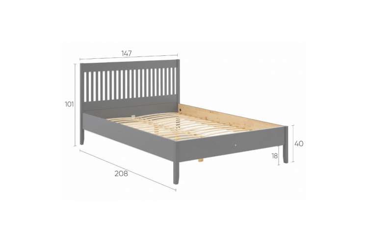Кровать ИЛЕКСА 140х200 Серый-13