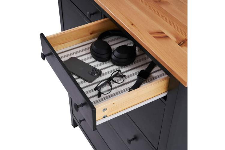 Комод КЫМОР 6 ящиков Черный/Светло-коричневый-5