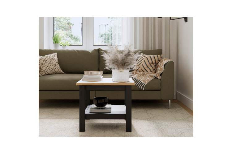 Журнальный стол КЫМОР 55х55 Черный/Светло-коричневый-3