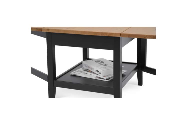 Журнальный стол ВУХТЫМ 140х65 Черный/Светло-коричневый-10