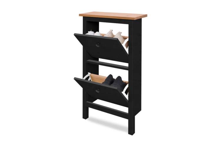 Тумба для обуви КЫМОР 59 Черный/Светло-коричневый-4