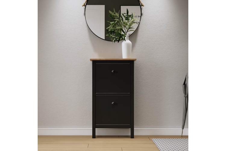 Тумба для обуви КЫМОР 59 Черный/Светло-коричневый-2