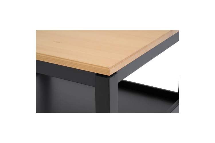 Журнальный стол КОДЗУВ 75x60 Черный/Светло-коричневый-6