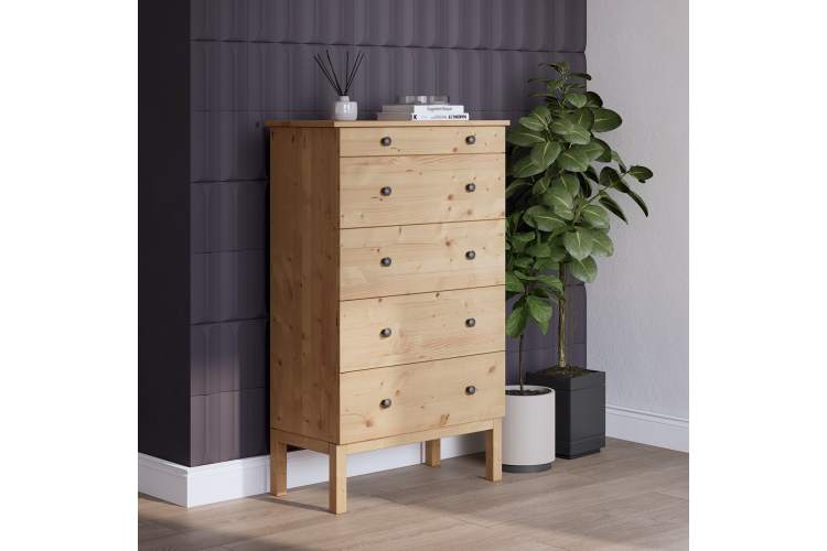 Комод ТИРАНА 5 ящиков 79 Светло-коричневый-3