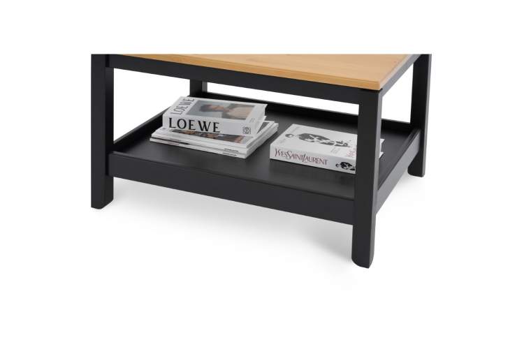 Журнальный стол КОДЗУВ 75x60 Черный/Светло-коричневый-7