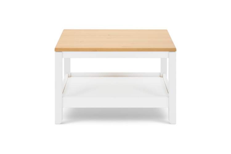 Журнальный стол КОДЗУВ 75x60 Белый/Светло-коричневый-5