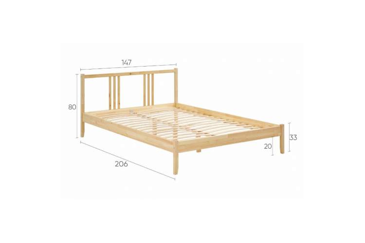 Кровать УСКАР 140х200 Прозрачный лак-12