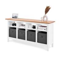 Стол-консоль КЫМОР Белый/Светло-коричневый