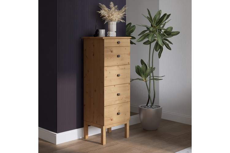 Комод ТИРАНА 5 ящиков 48 Светло-коричневый-2