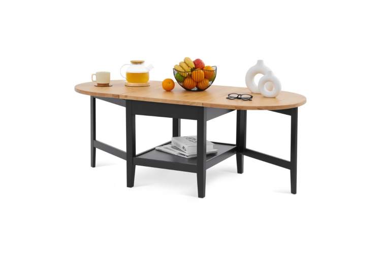 Журнальный стол ВУХТЫМ 140х65 Черный/Светло-коричневый