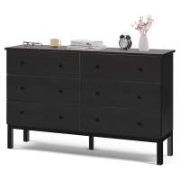 Комод ТИРАНА 6 ящиков Черный