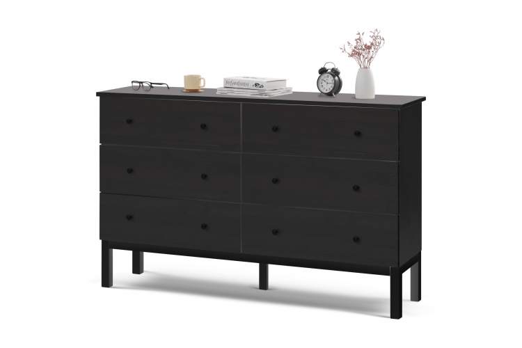 Комод ТИРАНА 6 ящиков Черный