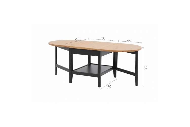 Журнальный стол ВУХТЫМ 140х65 Черный/Светло-коричневый-15