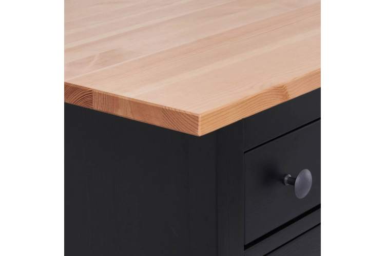 Комод КЫМОР 6 ящиков Черный/Светло-коричневый-9