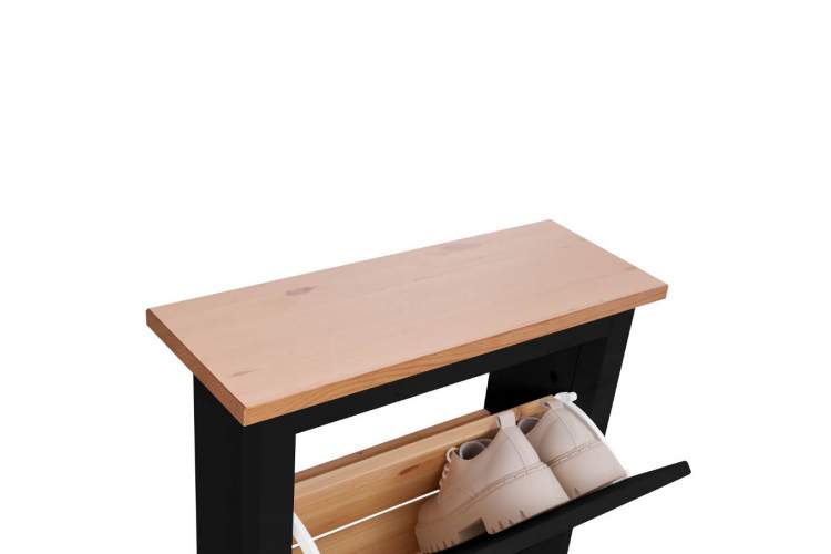 Тумба для обуви КЫМОР 59 Черный/Светло-коричневый-5