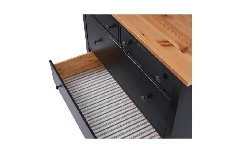 Комод КЫМОР 6 ящиков Черный/Светло-коричневый-7
