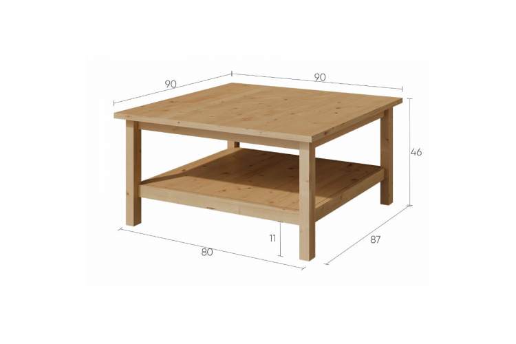 Журнальный стол КЫМОР 90х90 Светло-коричневый-11