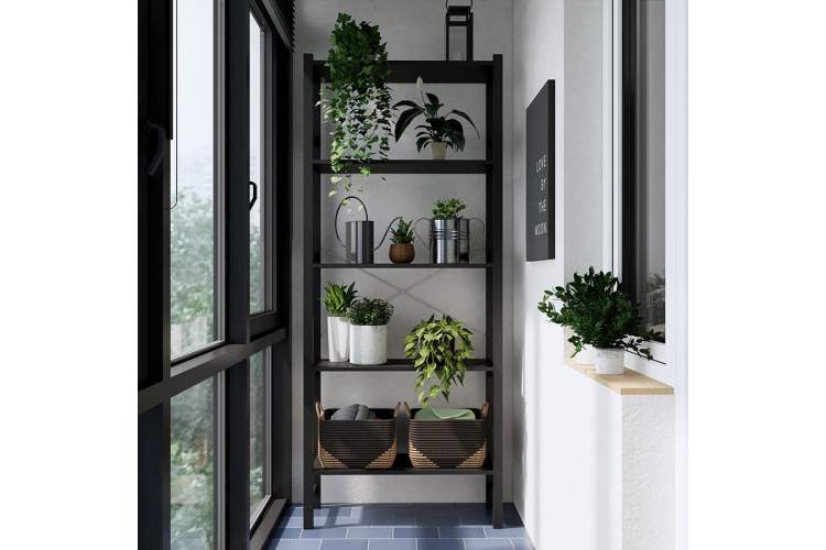 Этажерка УДОРА 5 полок 89х210х30 Черный-2