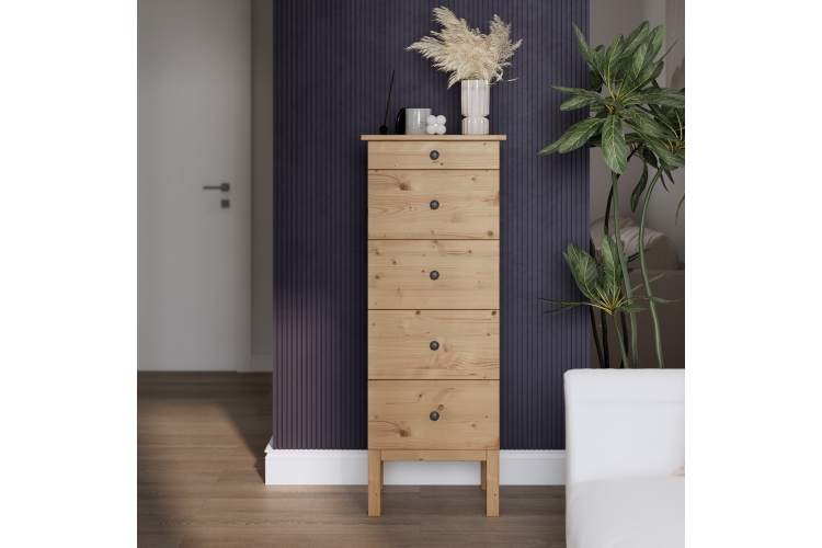 Комод ТИРАНА 5 ящиков 48 Светло-коричневый-3