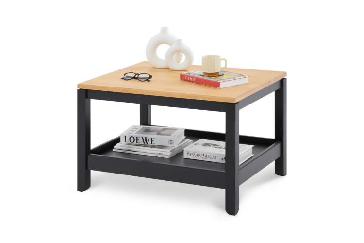 Журнальный стол КОДЗУВ 75x60 Черный/Светло-коричневый