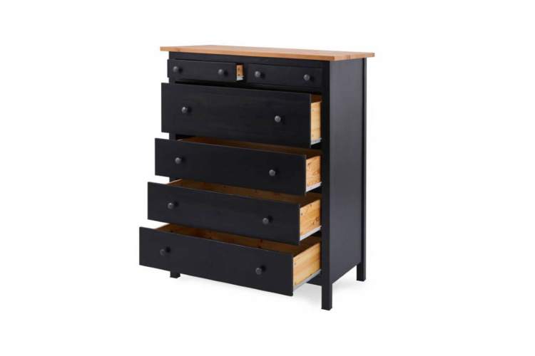 Комод КЫМОР 6 ящиков Черный/Светло-коричневый-4