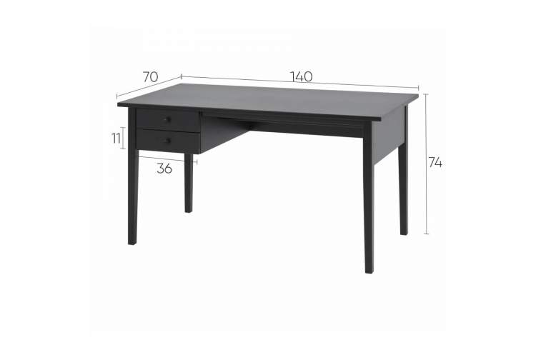 Письменный стол ВУХТЫМ 140x70 Черный-15