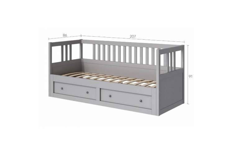 Кровать-тахта КЫМОР 80x200 Серый-9