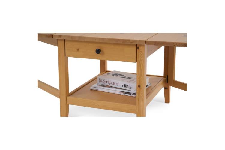 Журнальный стол ВУХТЫМ с ящиком 140х65 Светло-коричневый-11