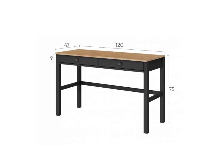 Письменный стол КЫМОР 121x47 Черный/Светло-коричневый-13