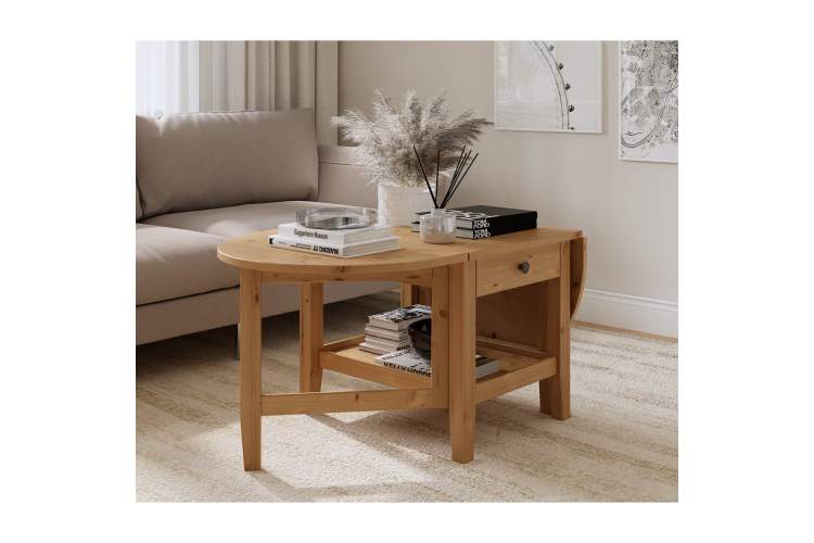 Журнальный стол ВУХТЫМ с ящиком 140х65 Светло-коричневый-2