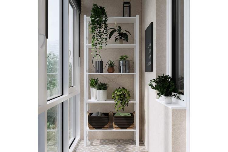 Этажерка УДОРА 5 полок 89х210х30 Белый-2