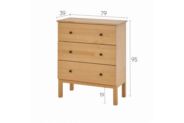 Комод ТИРАНА 3 ящика Светло-коричневый-11