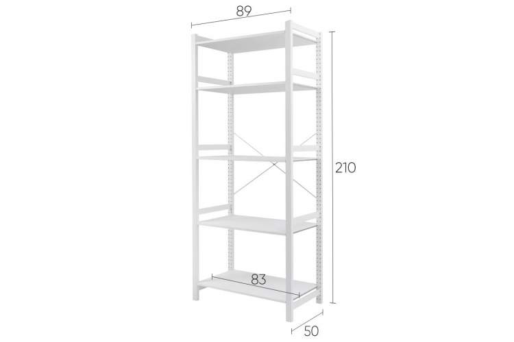 Этажерка УДОРА 5 полок 89х210х50 Белый-9