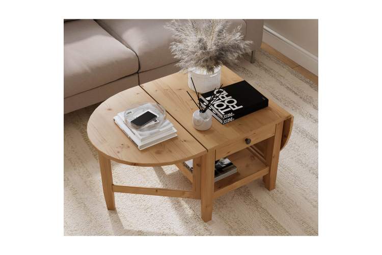 Журнальный стол ВУХТЫМ с ящиком 140х65 Светло-коричневый-4