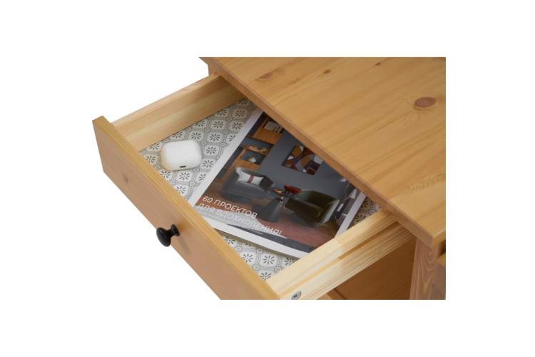 Журнальный стол ВУХТЫМ с ящиком 140х65 Светло-коричневый-10