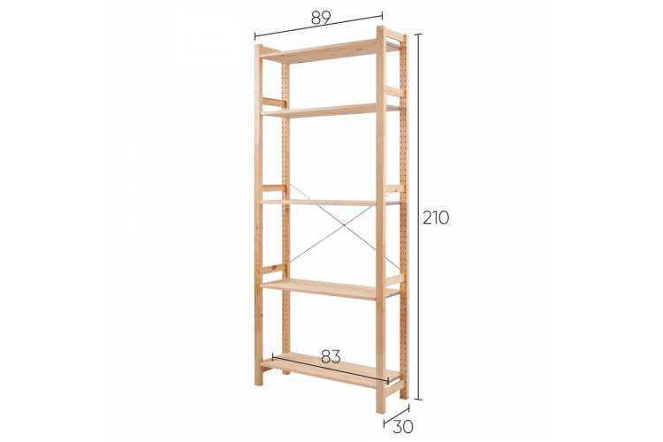 Этажерка УДОРА 5 полок 89х210х30 Без отделки-9