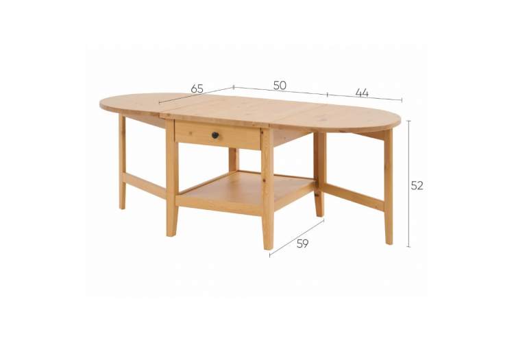 Журнальный стол ВУХТЫМ с ящиком 140х65 Светло-коричневый-18