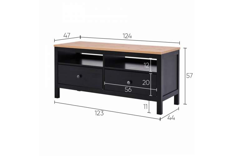 ТВ-тумба КЫМОР 124 Черный/Светло-коричневый-10