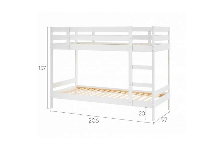 Двухъярусная кровать ОШ 90x200 Белый-13