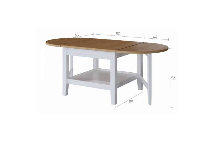 Журнальный стол ВУХТЫМ 140х65 Белый/Светло-коричневый-16