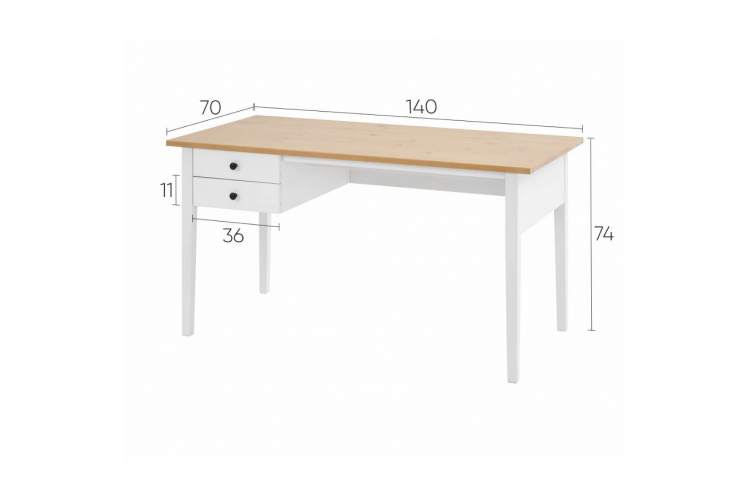 Письменный стол ВУХТЫМ 140x70 Белый/Светло-коричневый-15