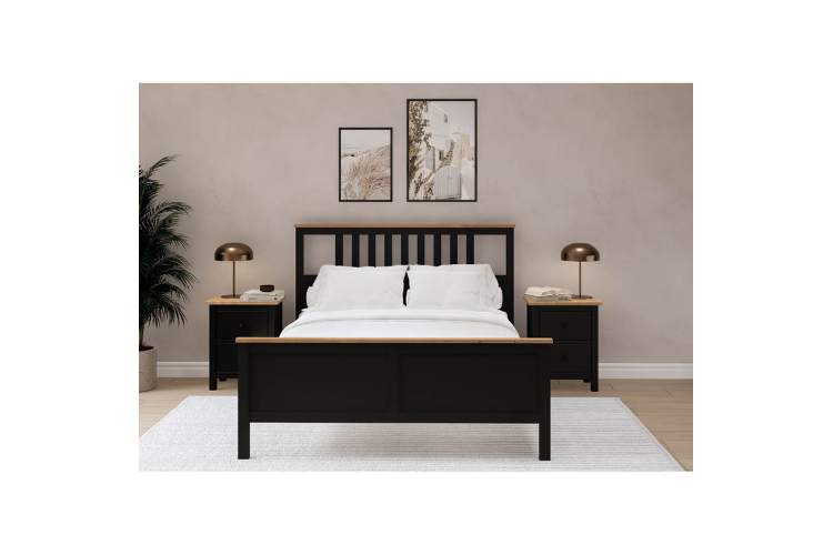 Кровать КЫМОР 180x200 Черный/Светло-коричневый-2