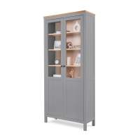 Шкаф КЫМОР Стекло/Панель 90 Серый/Светло-коричневый