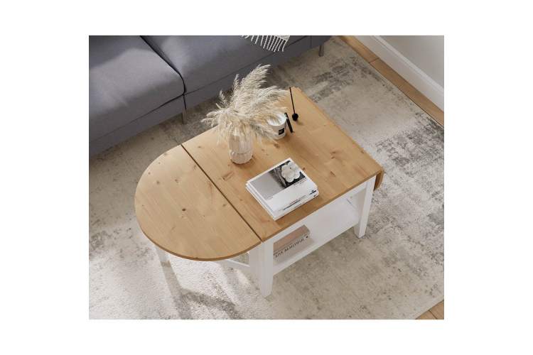 Журнальный стол ВУХТЫМ 140х65 Белый/Светло-коричневый-4