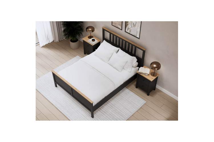 Кровать КЫМОР 180x200 Черный/Светло-коричневый-4